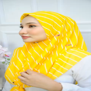 *New Arrival*Merdeka Bawal Chiffon Biding 45"With Flag design By Women Hijab