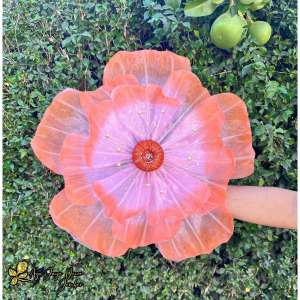 Bunga Peony Bunga Hiasan Kain Organdi Model Bunga Peony Dekorasi Pelaminan diameter 45cm
