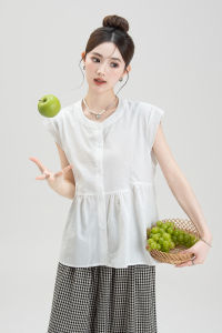 Nurture One | French Style Flutter Sleeve Irregular Patchwork Loose Summer Shirt