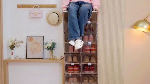 VISION Foldable Shoe Rack Installation-Free Stackable Magnetic Organizer Shoe Rack Shoe Storage Shoe Cabinet Dust Proof 鞋架/鞋櫃