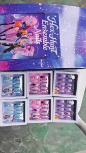 Bandai | Bộ Móng Tay Giả Anime Lumi Mila Zoi Witch Hunter Kiểu Dáng Dài Trung Bình Hình Quan Tài Phối Màu Gradient Dành Cho Nữ Móng Tay Giả Dễ Thương Quà Giáng Sinh