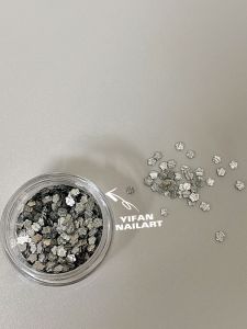 Korean Style Titanium Silver Star Nail Art Decorations Flashing Butterfly And Plum Blossom Design Beauty Nail Bright Sparkles Q16