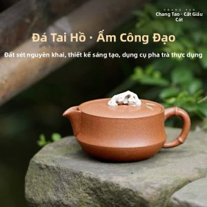 CHANGTAO | Bình Trà Tay Làm Từ Đất Sét Tím Hoa Văn 150ml