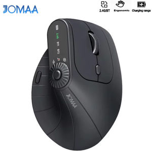 Multi-Device Vertical Ergonomic Mouse With Function Adjustment Kno Rechargeable 2.4G Bluetooth Wireless Mouse for PC Tablet