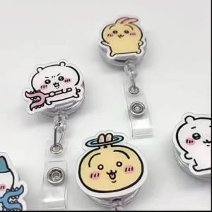 Bandai | Hộp Đựng Thẻ ID Có Khóa Kéo Có Thể Kéo Dài Dễ Thương Của Usagi Với Dây Treo Sáng Tạo Dành Cho Nơi Làm Việc Thiết Kế Hoạt Hình Hachiware