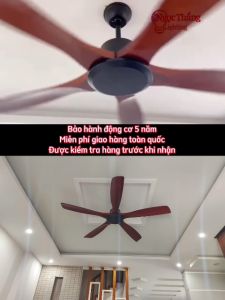 Quạt Trần 5 Cánh Gỗ Trang Trí Sảnh Phòng Khách Cao Cấp VF76 Ngọc Thắng (Kèm remote điều khiển từ xa)