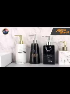 Hotel Toilet Marble Bath Hand Sanitizer Soap Dispenser Press Pump Bottle Botol Pam Penekan Mandi Marmar Tandas