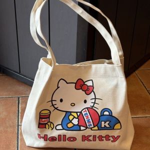 Sanrio | Sanrio Hello Kitty Canvas Bag Large Capacity Shoulder Bag Cute Cartoon Tote Bag Handbag for Commuting Outside A Gift for Girls