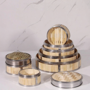 Bamboo Steamer Basket For Sticky Rice Lotus Leaf Rice and Pork Rib Dumplings Small