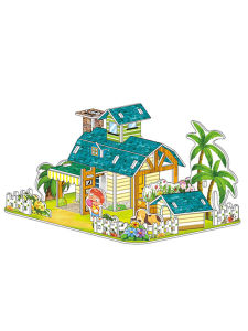 Đồ Chơi Xếp Hình Khối 3D Giấy Nhà Nhỏ Nhiệt Đới Đồ Chơi Giáo Dục Cho Trẻ Em Đồ Chơi Khối Xây Dựng Xếp Hình Khối