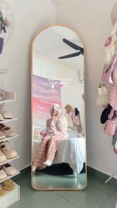 TSM Cermin Panjang Besar | Standing Mirror | Hang and Stand | Gold Arch Full Length Mirror | 全身镜 落地