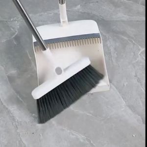 AVINAS Broom with Dustpan Comb Teeth Long Handles Set