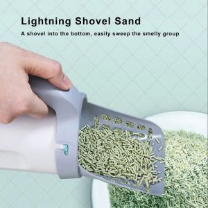 Cat Litter Scoop Upgraded 2 in 1 Shovel with Cat Dog Litter Scooper Large Capacity with Built-in Bag Cat Shovel Dog Dung Clip Pet Cleaning