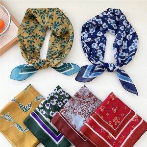 Khăn Choàng Nhỏ Thời Trang Hàn Quốc Họa Tiết Hoa Thoáng Khí Mùa Xuân Hè Cho Nữ Khăn Quàng Cổ Trang Trí Tóc Phong Cách Thường Ngày
