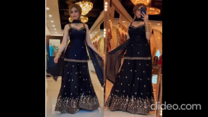 DULHAN BLACK SPEGATI SHARARA MUKHERJEE WITH EMBROIDERY SIZE S TO 3XL MC2038 74 35P