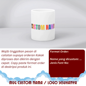 Mug Keramik Custom Nama | Cetak Tajam | Hadiah Unik & Personal | Souvenir & Parcel Eksklusif