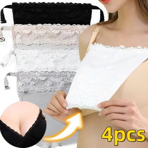 【🔥NEW】4Pcs Womens Instant Cleavage Cover Up Seamless Underwear Mock Camisole Bra Strapless Insert Wrapped Chest Intimates