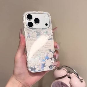 Sanrio | Sanrio HelloKitty White Rose Print Transparent Phone Case For iPhone 17 16 15 14 Pro Max Shockproof Protective Cover Sweet Style