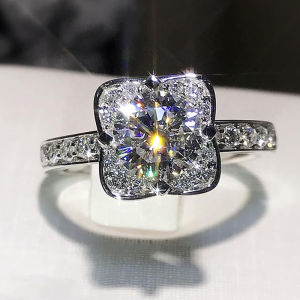 Huitan Geometric Design Women Ring Sparkling Wedding Engagement Promise Accessories Inlaid Shiny CZ Trendy Jewelry for Bridal