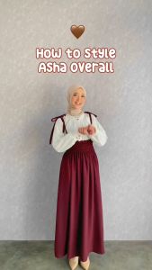 Tsabine - Asha Overall Rok Wanita Long Skirt Model Highwaist Karet Pinggang (Overall Only) Muslim Panjang