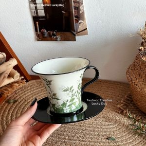 Elegant Jasmine Design Coffee Cup and Saucer Set