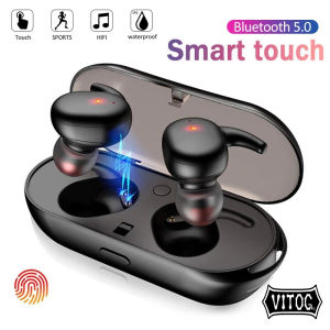 VITOG New Y30 TWS Bluetooth Earphone Sport Gaming headphone Wireless Headset Handfree Portable with Charging Box 4D Stereo Earbuds Sound Built In Microphone for xiaomi Redmi huawei oppo vivo sony samsung Airdots Android Mobile Phone
