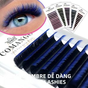 Mi Giả CoMango Màu Ombre Dễ Tạo Kiểu Màu Nâu Socola Tím Xanh Mi Giả Dạng Quạt Làm Thủ Công Chất Liệu Tóc Tổng Hợp