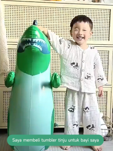 95cm Mainan Anak Mainan Boxing Dino Tinju Air Dino Tiup Tiang Tinju Berisi Air Dinosaurus （No Pompa）