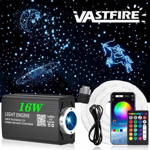 Bộ Đèn Sao Trần Xe Hơi 12W Với Điều Khiển Ứng Dụng Nhạc RGB 500/1000 Sợi Quang Đèn LED Tạo Không Khí Trần Sao Hợp Kim Nhôm 3M