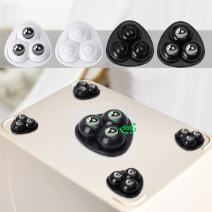 4Pcs Self-Adhesive Universal Wheel Triangle 3 Beads Furniture Rollers Swivel Casters Stainless Steel Beads for Furniture Trash Can