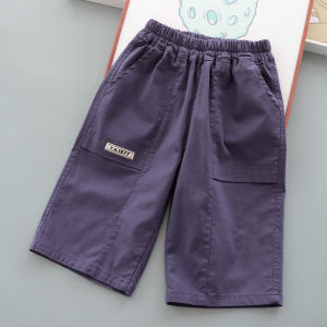 Childrens Summer Thin Cotton Casual Shorts Boys Girls Loose Fit Elastic Waist Straight Leg Pants Simple Pure Cotton Trousers