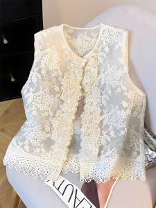 Chinese Style Lace Embroidered Vest for Women