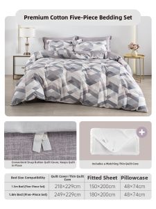 Soft Cotton Bedding 5-Piece Set
