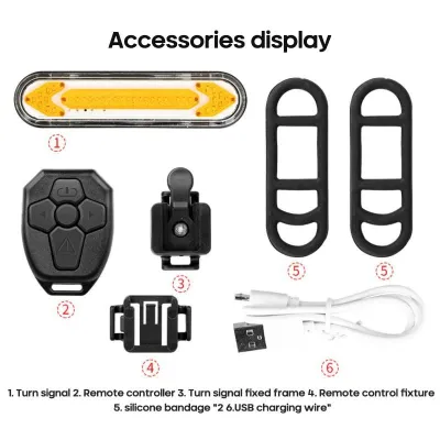 lampu sein sen sepeda Led remote kontrol lampu belakang tail light sepeda led remote safety warning light tahan air rechargeable lampu tanda belok sepeda
