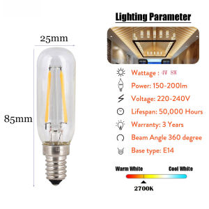 Dimmable Mini E14 E12 1W 2W 3W LED Fridge Freezer Filament Light Bulb Lamp Bulbs 220V COB Halogen Light Warm / Cold White
