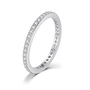 Delicate Thin Microscope Finger Dainty Rings For Women Female Promise Engagement Womens Ring Silver Color Zircon Jewelry R638