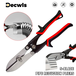 5-blade Pipe Reducing Pliers Professional Reducing Shears Suitable for 24-28 Stainless Steel Crimping Pliers Home HVAC Tools