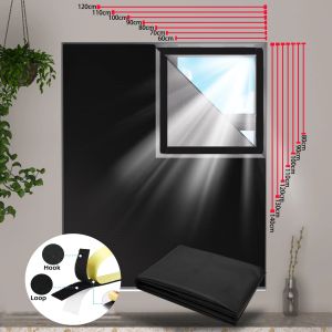 Customized Blackout Curtains No Drilling Portable Blackout Window Shades Waterproof Blackout Blinds with Velcro for Bedroom