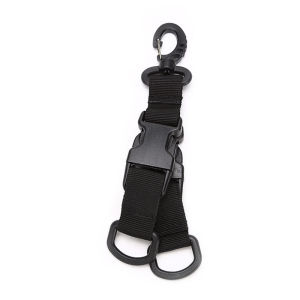 Tactical Nylon Webbing Backpack Hook Multifunctional Carabiner D-Shaped Keychain Double-Split Quick Release Hanging Buckle