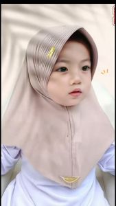 Hijab JIlbab Pet Anak AKRILIK 0-10 Tahun S M L Hamidah Jersey Anak / Kerudung Instan Anak Terlaris