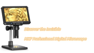 7 Inch Digital Microscope 1600X HD LCD Screen With 8 LED Lights For PCB Soldering Phone Repair And Coin Inspection Use