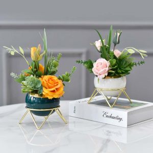Nordic Luxury Artificial Flower Decorative Accessories Coffee Table Living Room Entrance Wine Cabinet Decoration Office Desk Potted Plants