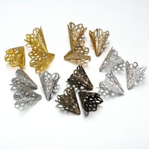 30pcs 17x20mm Charms Filigree Flower Shape Cone Beads Cap For DIY Earring Necklace Jewelry Finding Making Supplies Accessories