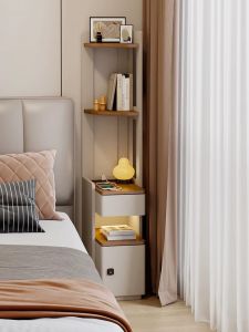 YANGYING | Vintage Bedroom Multifunction Cabinet With Lock and Drawer