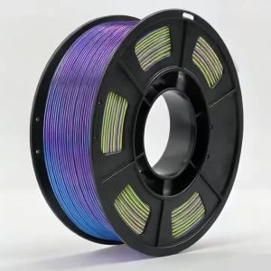 Tricolor Silk PLA 3D Printer Filament 1.75mm Multicolor 3D Printing Filament Purple&Sky Blue&Yellow Filament 250g (0.55lbs)