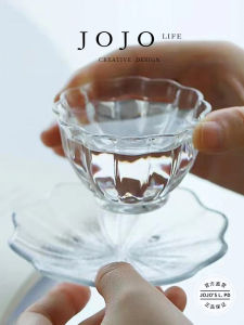 High Borosilicate Glass Tea Cup Transparent Floral Pattern Heat Resistant Modern Simple Style Handmade Tea Set by JOJOS LIFE PD