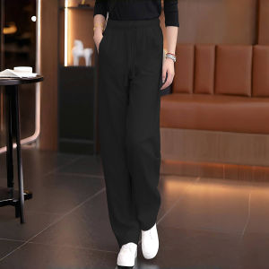 กางเกงขายาวทรงหลวมสำหรับผู้หญิง กางเกงขายาวทรงตรงเอวสูง ทรงสลิมฟิต ทรงยาว ทรงลำลอง ฤดูใบไม้ร่วง 2024 กางเกงวิ่ง