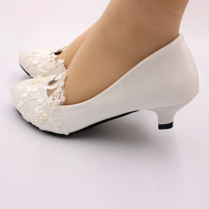 [Star Cat] Plus Size White Womens Shoes Mid Heel Wedding Shoes Young Flats Bridesmaid Flats Soft Bottom Wedding Shoes for Women
