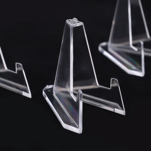 12pcs Clear Acrylic Coin Display Stand Holder Small Easel Rack Card Commemorative Challenge Coin Capsule Support Rack