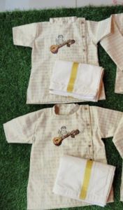 READYSTOCK Velcro Vesti & Veena Hand Printed Kurta For BABY BOY